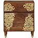 Comodino Marrone miele Legno massello 50 x 33 x 60 cm Durevole - Foto miniatura 3