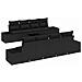 Set Divano da Giardino con cuscino 7 pcs Nero 294 x 62 x 69 cm - Foto miniatura 1