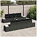 Set Divano da Giardino con cuscino 7 pcs Nero 294 x 62 x 69 cm - Foto miniatura 3