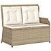 Panchina da giardino con cuscino Beige Poly Rattan - Foto miniatura 1