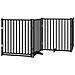 Cancello per Cani Porta Pieghevole Nero 6 Pannelli 480cm Pioppo - Foto miniatura 4