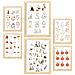 Set Di 6 Stampe Contare I Numeri All'asilo: Dipinti Decorativi Estetici Per Il Soggiorno Di Casa A3 & A4 Telaio In Legno Chiaro - Foto miniatura 1