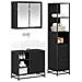 Set di mobili per il bagno 3 pcs Rovere Nero Legno multistrato - Foto miniatura 3