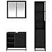 Set di mobili per il bagno 3 pcs Rovere Nero Legno multistrato - Foto miniatura 8