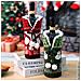 Copribottiglia Di Vino Natalizio Festivo - Decorazione Natalizia Lavorata A Maglia Grey - Foto miniatura 4