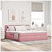 Letto con luci a strisce a LED Rosa 200 x 200 cm Velluto - Foto miniatura 2