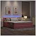 Letto con luci a strisce a LED Rosa 200 x 200 cm Velluto - Foto miniatura 6
