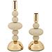 Portacandele Galaxy Crema E Oro Set 2 Pezzi Ø10x22 E Ø10x30 Cm - Foto miniatura 1