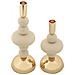 Portacandele Galaxy Crema E Oro Set 2 Pezzi Ø10x22 E Ø10x30 Cm - Foto miniatura 2