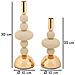Portacandele Galaxy Crema E Oro Set 2 Pezzi Ø10x22 E Ø10x30 Cm - Foto miniatura 5