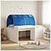 Letto alto per bambini con scrivania Bianco e Blu - Foto miniatura 2