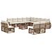 Set Divano da Giardino 14 pcs Beige e Bianco Crema polyrattan - Foto miniatura 1