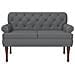 Loveseat con bottoni imbottiti Grigio 120 x 65 x 77 cm - Foto miniatura 3