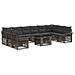 Set Divano da Giardino 11 pz Grigio e Grigio Scuro polyrattan - Foto miniatura 1