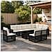 Set Divano da Giardino 11 pz Nero e Bianco Crema polyrattan - Foto miniatura 5
