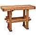 Banco Da Lavoro Country In Legno Massello Di Tiglio Finitura Naturale L130xpr73xh90 Cm - Foto miniatura 2