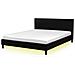 Letto Sfoderabile Nero Con Illuminazione Led 160 X 200 Cm Fitou - Foto miniatura 11