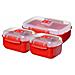Sistema Set 3 Contenitori Microware Rosso - Foto miniatura 1