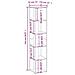 Scaffale Angolare Rovere Fumo 33x33x164,5 cm Legno Multistrato - Foto miniatura 13