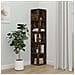 Scaffale Angolare Rovere Fumo 33x33x164,5 cm Legno Multistrato - Foto miniatura 1