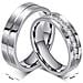 Confezione Da 2 Anelli Per Coppia Con Set Di Strass A Fila Singola  19 Mm/20.8 Mm - Foto miniatura 4