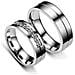 Confezione Da 2 Anelli Per Coppia Con Set Di Strass A Fila Singola  19 Mm/20.8 Mm - Foto miniatura 6