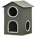 Casetta Per Gatti A Due Livelli Con Cuscini Lavabili 3 Entrate, 42x46x59.5 Cm, Grigio - Foto miniatura 1