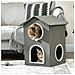 Casetta Per Gatti A Due Livelli Con Cuscini Lavabili 3 Entrate, 42x46x59.5 Cm, Grigio - Foto miniatura 2