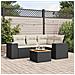 Set Divani da Giardino 5 pz con Cuscini in Polyrattan Nero - Foto miniatura 2