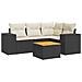 Set Divani da Giardino 5 pz con Cuscini in Polyrattan Nero - Foto miniatura 1
