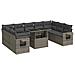 Set Divano Da Giardino 10 Pz Con Cuscini Grigio In Polyrattan - Foto miniatura 2