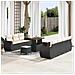 Set di Divano da Giardino con 10 Pezzi e Cuscini Rattan Nero Acacia,  Set da Pranzo da Giardino con 3 Pezzi e Cuscini Rattan Nero Acacia - Foto miniatura 2