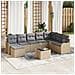 Set Divano Giardino 9 Pezzi con Cuscini Rattan Nero in Polyrattan, Divano Giardino 2 Posti con Cuscini Beige in Polyrattan - Foto miniatura 2