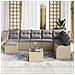 Set Divano Giardino 9 Pezzi con Cuscini Rattan Nero in Polyrattan, Divano Giardino 2 Posti con Cuscini Beige in Polyrattan - Foto miniatura 3