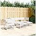 Set Salotto da Giardino 5 pz Bianco in Legno Massello di Pino - Foto miniatura 2