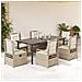 Set da Pranzo da Giardino 7 pz con Cuscini Beige in Polyrattan - Foto miniatura 2