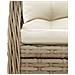 Set da Pranzo da Giardino 7 pz con Cuscini Beige in Polyrattan - Foto miniatura 6