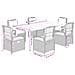 Set da Pranzo da Giardino 7 pz con Cuscini Beige in Polyrattan - Foto miniatura 8