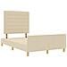 letto in tessuto crema  140x190 cm - Foto miniatura 3
