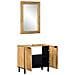 Set Mobili da Bagno 2pz Marrone in Legno Massello di Mango - Foto miniatura 2