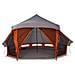Tenda Familiare Tipi in Grigio e Arancione per 10 Persone - Impermeabile - Foto miniatura 4