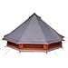 Tenda Familiare Tipi in Grigio e Arancione per 10 Persone - Impermeabile - Foto miniatura 6