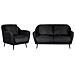Set Da Salotto 3 Posti Eiby Ciniglia Nero - Foto miniatura 2