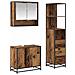 Set di mobili per il bagno con cassetto 3 pcs Legno vecchio - Foto miniatura 1