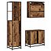 Set di mobili per il bagno con cassetto 3 pcs Legno vecchio - Foto miniatura 9