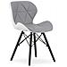 Sedia in ecopelle WAKO - Design moderno grigio-bianco con gambe nere - Foto miniatura 1