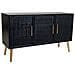 Credenza In Legno Laccato Nero E Griglia 120x41,5x71h - Foto miniatura 1