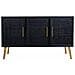 Credenza In Legno Laccato Nero E Griglia 120x41,5x71h - Foto miniatura 3