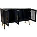 Credenza In Legno Laccato Nero E Griglia 120x41,5x71h - Foto miniatura 4