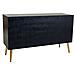 Credenza In Legno Laccato Nero E Griglia 120x41,5x71h - Foto miniatura 5